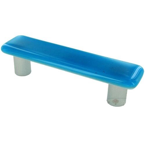 Hot Knobs 3" Centers Handle in Turquoise Blue with Aluminum base