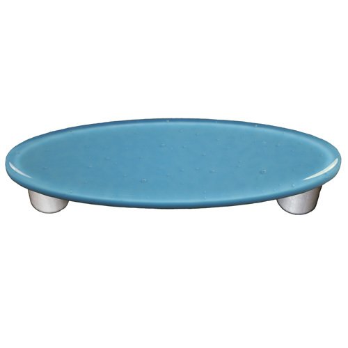 Hot Knobs 3" Centers Oval Handle in Egyptian Blue with Aluminum base