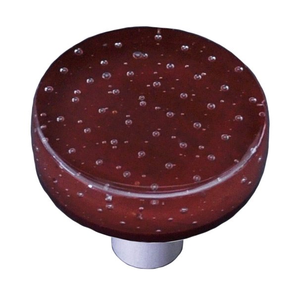 Hot Knobs 1 1/2" Diameter Knob in Deep Red with Aluminum base