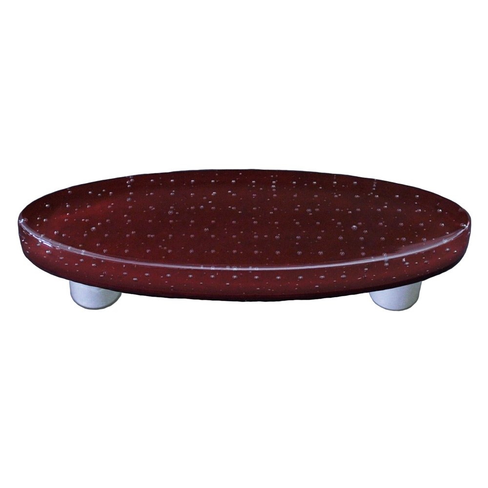 Hot Knobs 3" Centers Oval Handle in Deep Red with Aluminum base