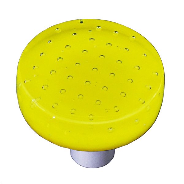 Hot Knobs 1 1/2" Diameter Knob in Sunflower Yellow with Aluminum base