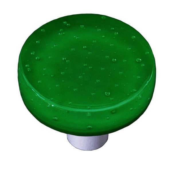 Hot Knobs 1 1/2" Diameter Knob in Dark Forest Green with Aluminum base