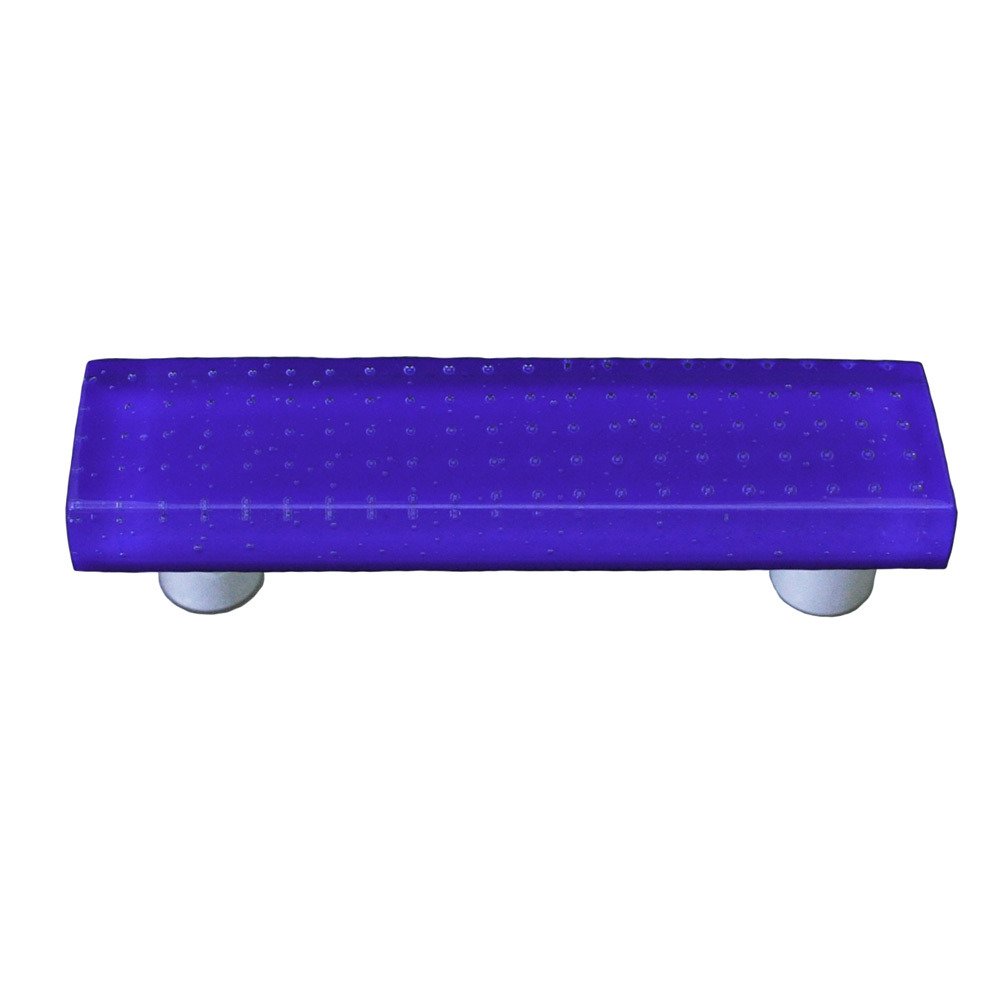 Hot Knobs 3" Centers Handle in Deep Cobalt Blue with Aluminum base