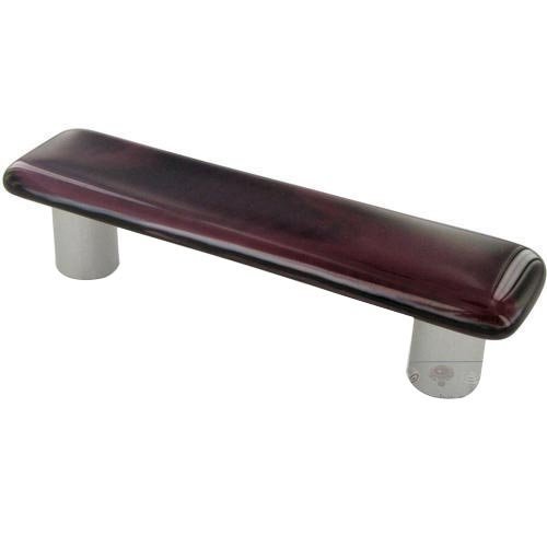 Hot Knobs 3" Centers Handle in Dark Cranberry Swirl with Aluminum base