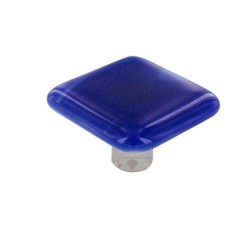 Hot Knobs 1 1/2" Knob in Cobalt Blue Swirl with Aluminum base