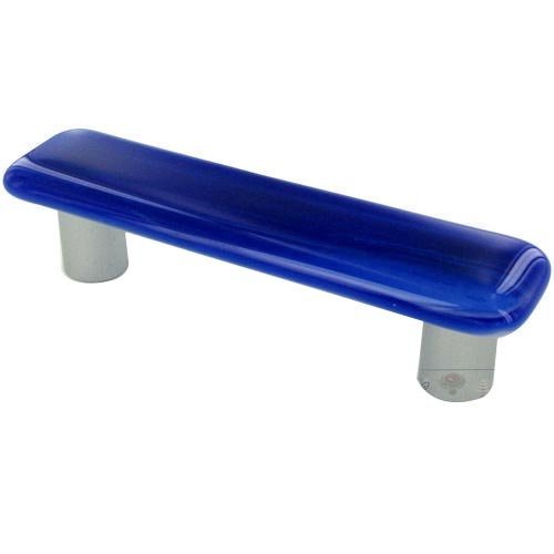 Hot Knobs 3" Centers Handle in Cobalt Blue Swirl with Aluminum base