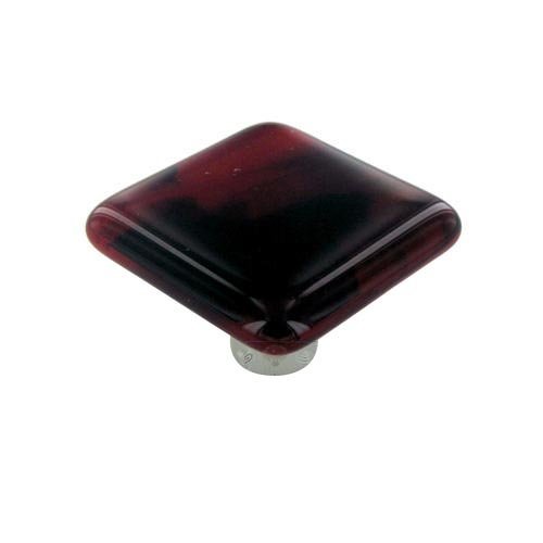 Hot Knobs 1 1/2" Knob in Black Swirl with Brick Red with Black base