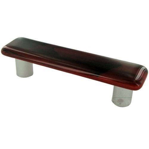Hot Knobs 3" Centers Handle in Black Swirl with Brick Red with Aluminum base