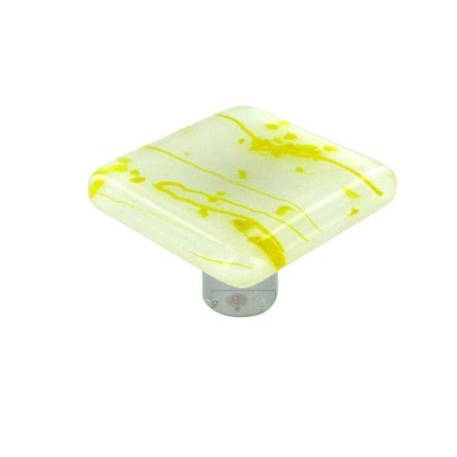 Hot Knobs 1 1/2" Knob in Yellow & White with Aluminum base