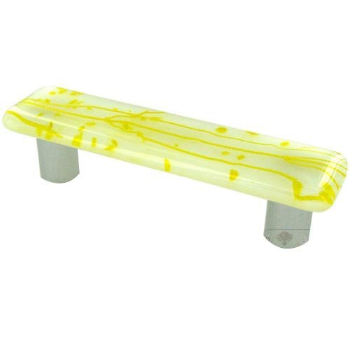 Hot Knobs 3" Centers Handle in Yellow & White with Aluminum base