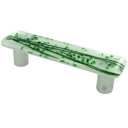 Hot Knobs 3" Centers Handle in Green & White with Aluminum base