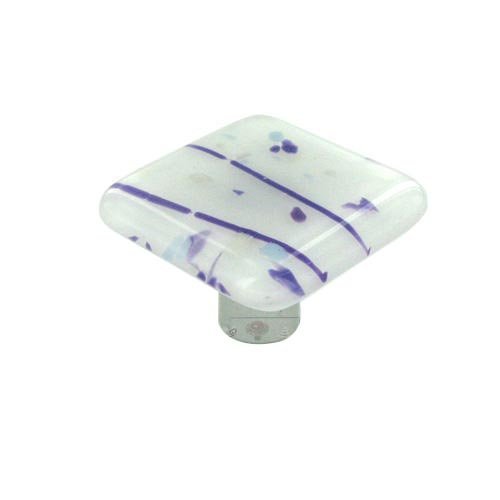 Hot Knobs 1 1/2" Knob in Purple & White with Aluminum base