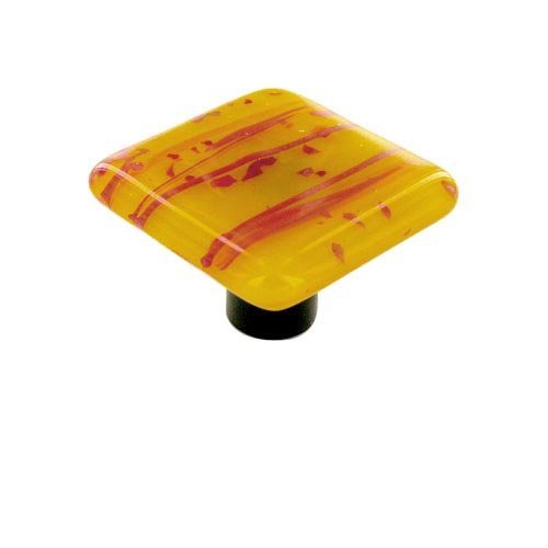 Hot Knobs 1 1/2" Knob in Red & Sunflower Yellow with Aluminum base