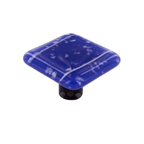 Hot Knobs 1 1/2" Knob in White & Cobalt Blue with Aluminum base