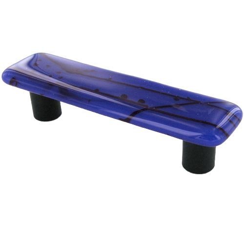 Hot Knobs 3" Centers Handle in Black & Cobalt Blue with Aluminum base