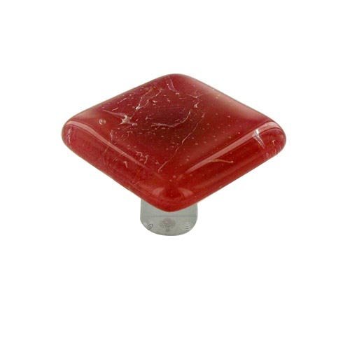 Hot Knobs 1 1/2" Knob in Fractures Brick Red with Aluminum base