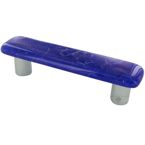Hot Knobs 3" Centers Handle in Fractures Cobalt Blue with Aluminum base