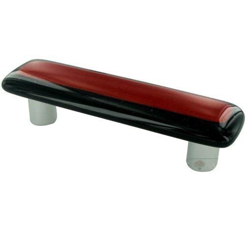 Hot Knobs 3" Centers Handle in Black Border & Brick Red with Aluminum base