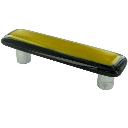 Hot Knobs 3" Centers Handle in Black Border & Sunflower Yellow with Aluminum base