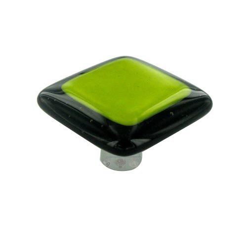 Hot Knobs 1 1/2" Knob in Black Border & Spring Green with Aluminum base