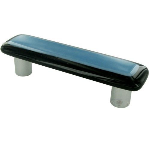 Hot Knobs 3" Centers Handle in Black Border & Powder Blue with Aluminum base