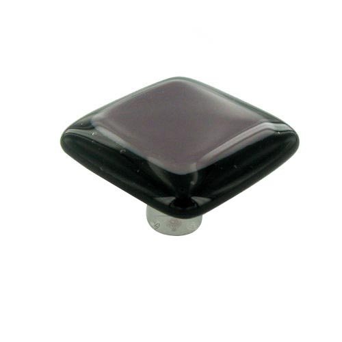 Hot Knobs 1 1/2" Knob in Black Border & Dusty Lilac with Black base