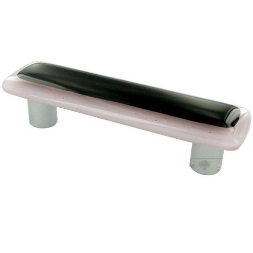 Hot Knobs 3" Centers Handle in Petal Pink Border & Black with Aluminum base