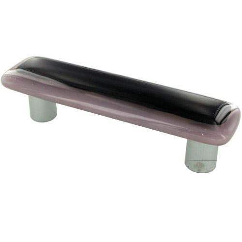 Hot Knobs 3" Centers Handle in Dusty Lilac Border & Black with Aluminum base