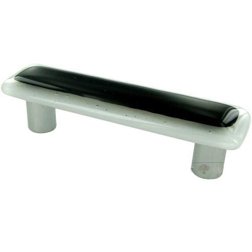 Hot Knobs 3" Centers Handle in White Border & Black with Aluminum base