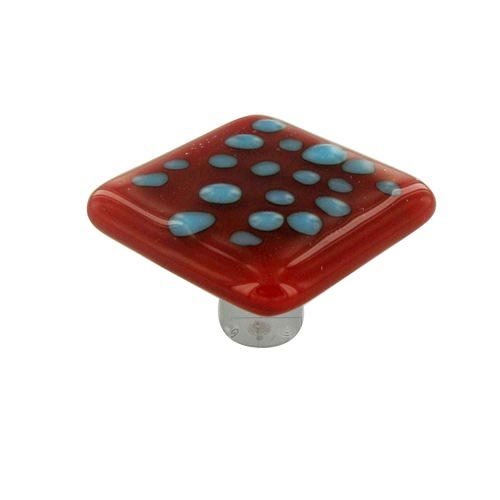 Hot Knobs 1 1/2" Knob in Reactive Clear & Brick Red with Black base