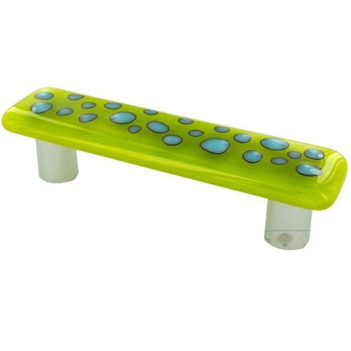 Hot Knobs 3" Centers Handle in Reactive Clear & Spring Green with Black base