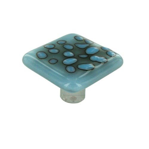 Hot Knobs 1 1/2" Knob in Reactive Clear & Powder Blue with Aluminum base