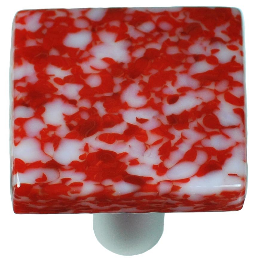 Hot Knobs 1 1/2" Knob in Red & White with Aluminum base