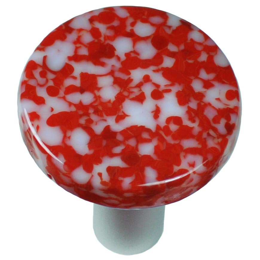 Hot Knobs 1 1/2" Diameter Knob in Red & White with Aluminum base