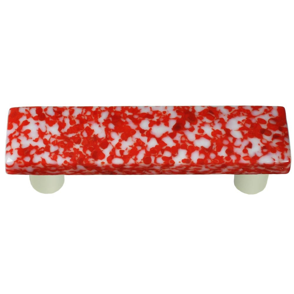 Hot Knobs 3" Centers Handle in Red & White with Aluminum base
