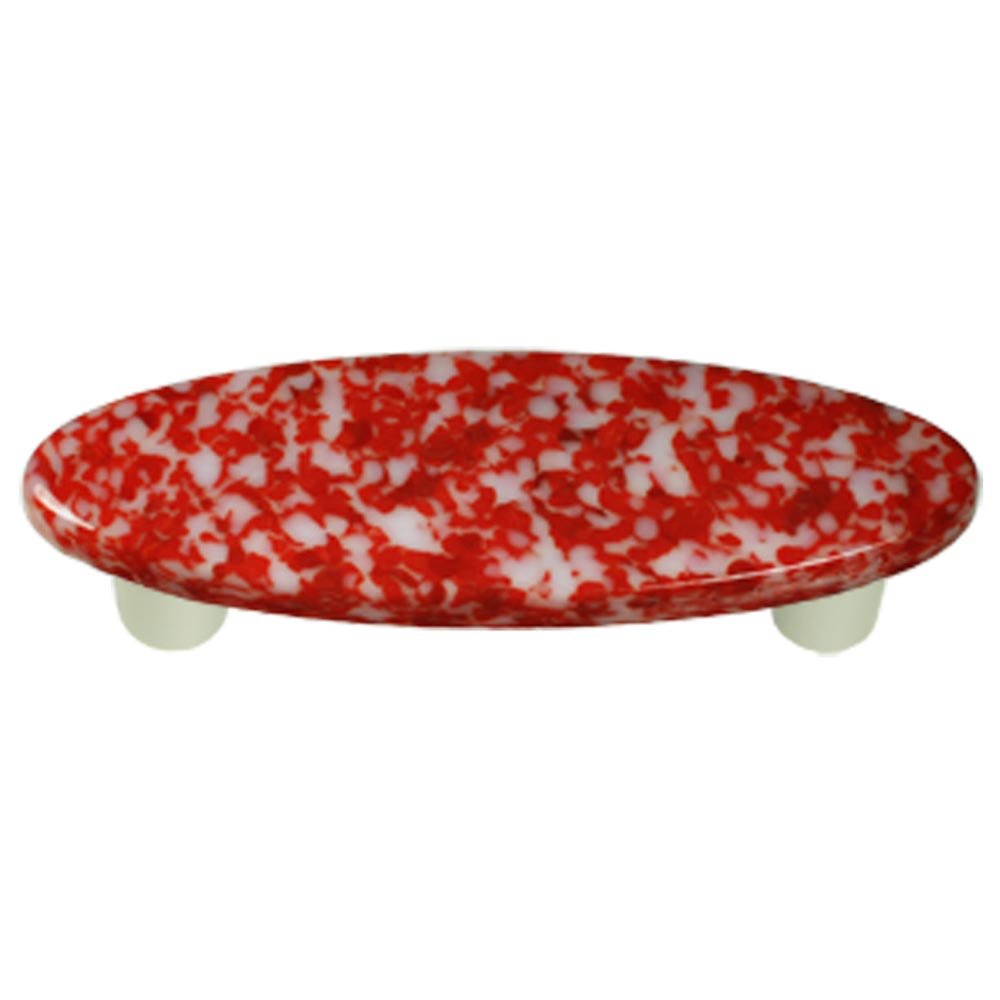 Hot Knobs 3" Centers Handle in Red & White with Aluminum base