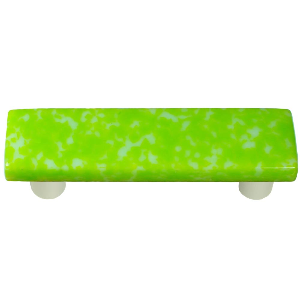 Hot Knobs 3" Centers Handle in Spring Green & White with Aluminum base
