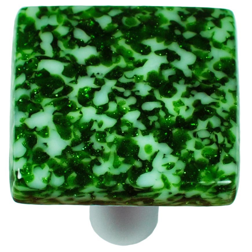 Hot Knobs 1 1/2" Knob in Light Metallic Green & White with Aluminum base