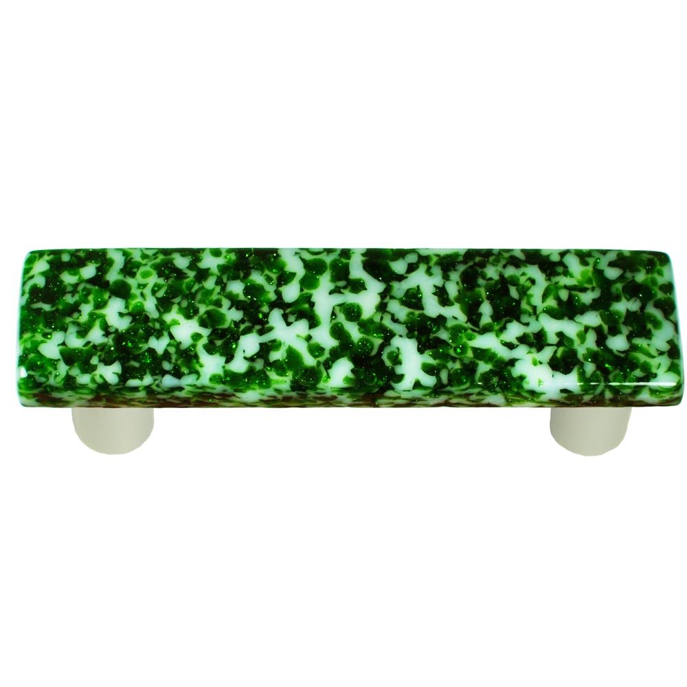 Hot Knobs 3" Centers Handle in Light Metallic Green & White with Black base
