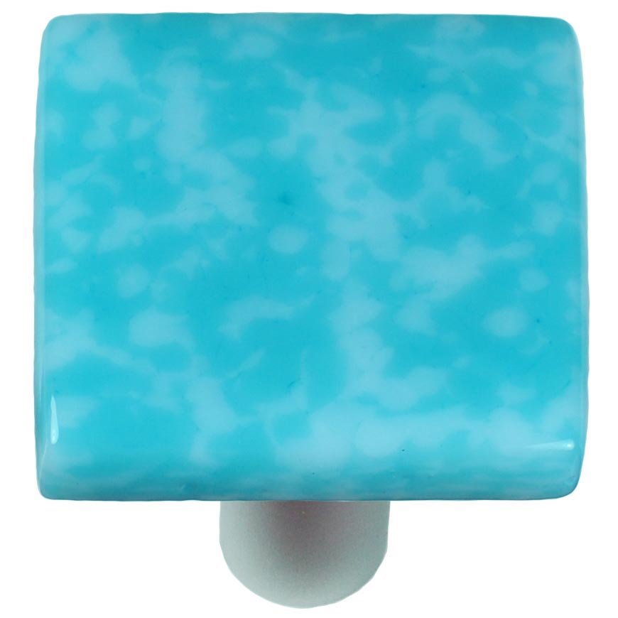 Hot Knobs 1 1/2" Knob in Turquoise Blue & White with Black base