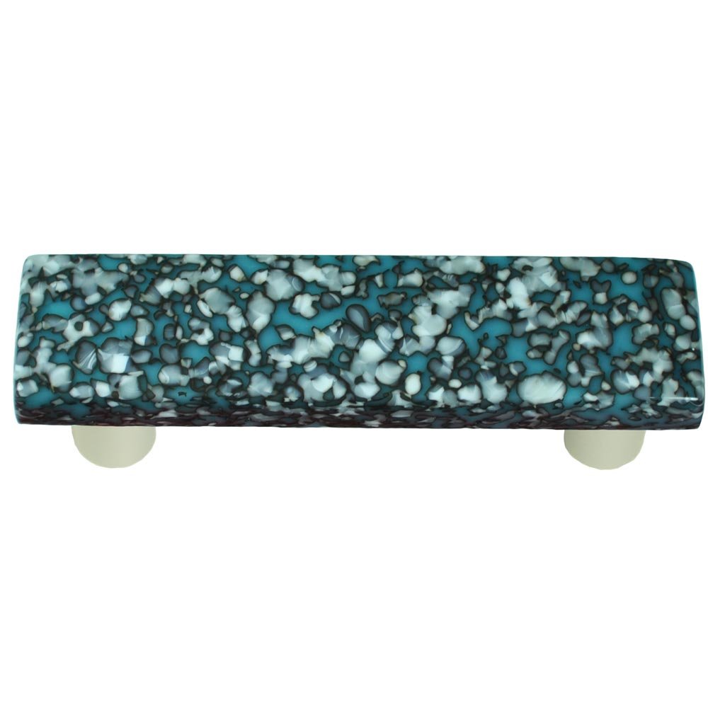Hot Knobs 3" Centers Handle in Turquoise Blue & French Vanilla with Black base
