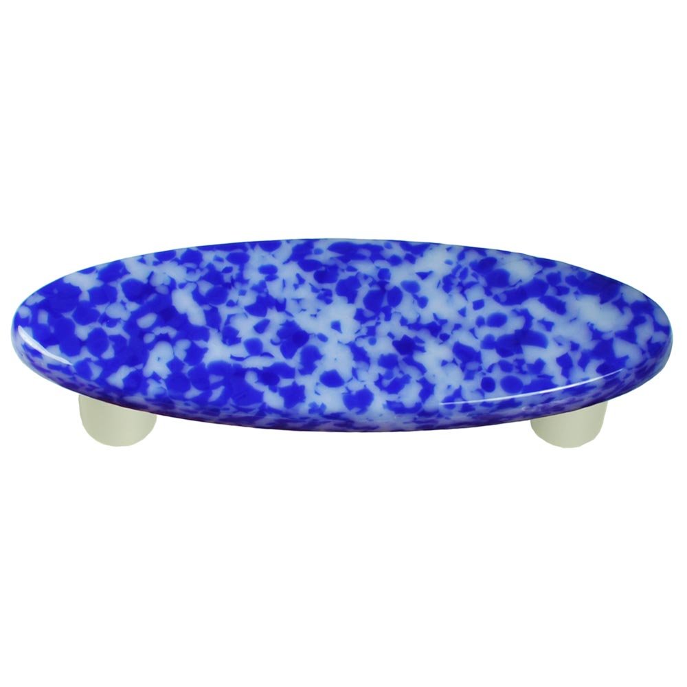 Hot Knobs 3" Centers Handle in Cobalt Blue & White with Aluminum base