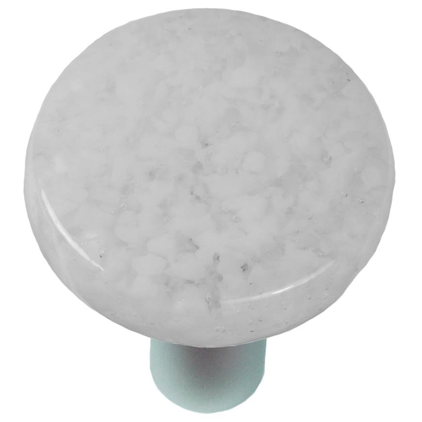Hot Knobs 1 1/2" Diameter Knob in Clear & White with Aluminum base