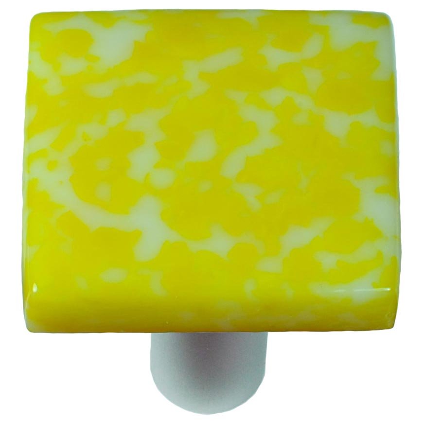 Hot Knobs 1 1/2" Knob in Sunflower Yellow & White with Aluminum base