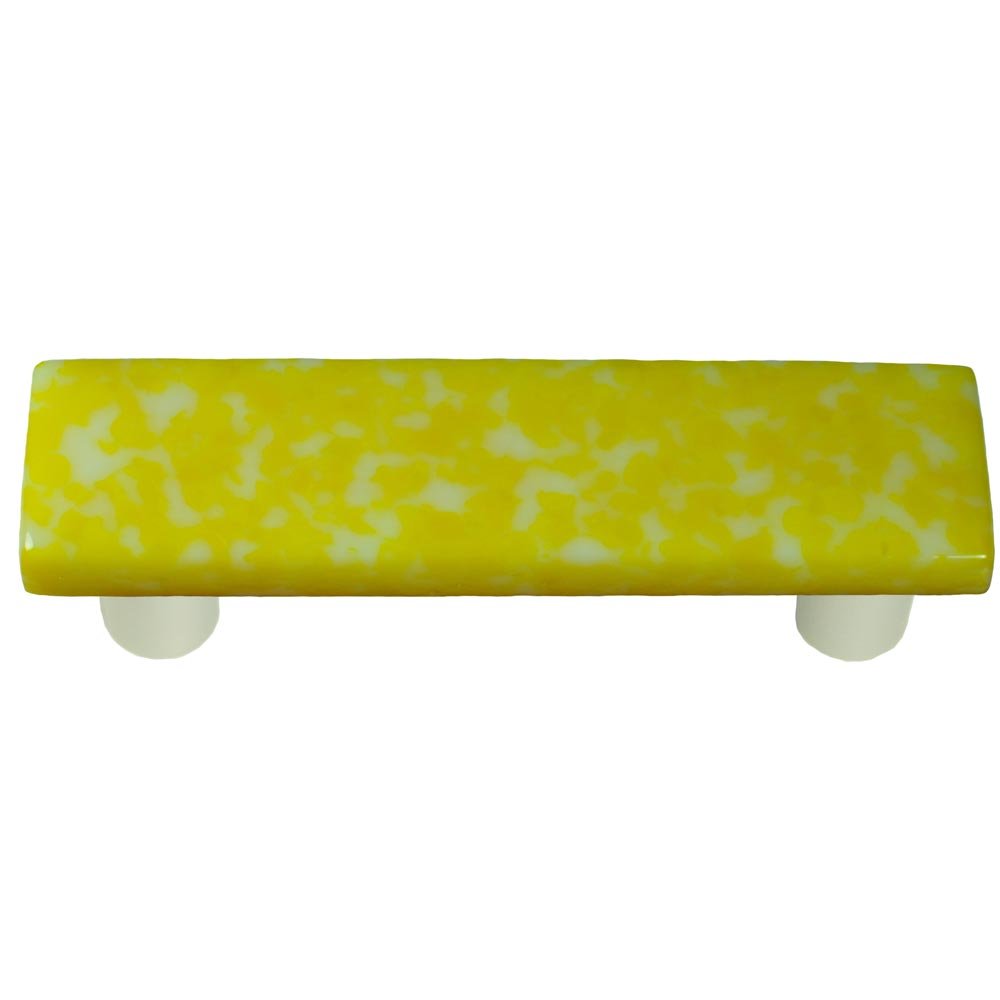 Hot Knobs 3" Centers Handle in Sunflower Yellow & White with Aluminum base