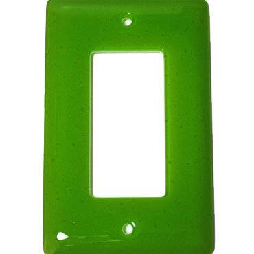 Hot Knobs Single Rocker Glass Switchplate in Spring Green