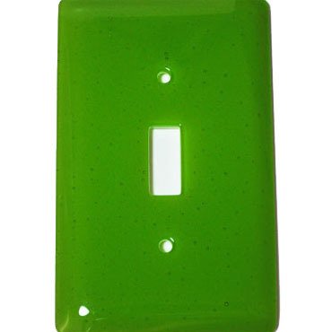 Hot Knobs Single Toggle Glass Switchplate in Spring Green
