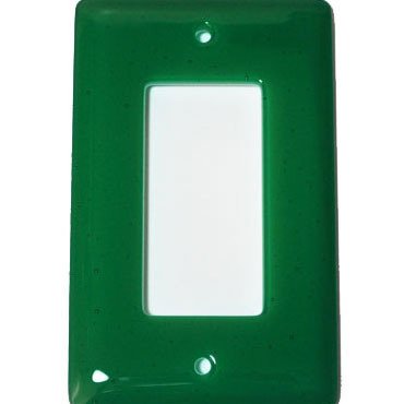 Hot Knobs Single Rocker Glass Switchplate in Emerald Green