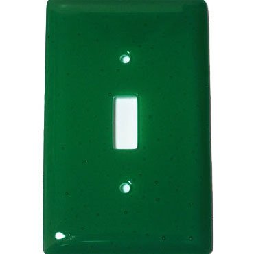Hot Knobs Single Toggle Glass Switchplate in Emerald Green