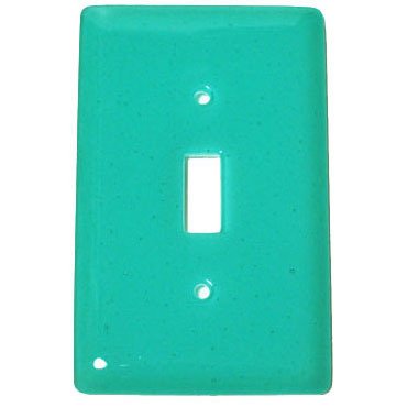 Hot Knobs Single Toggle Glass Switchplate in Light Aqua Blue